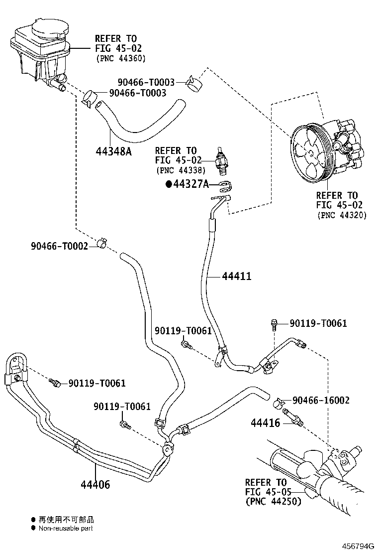 44348-0K080 HOSE, OIL RESERVOIR TO PUMP, NO.1 product image