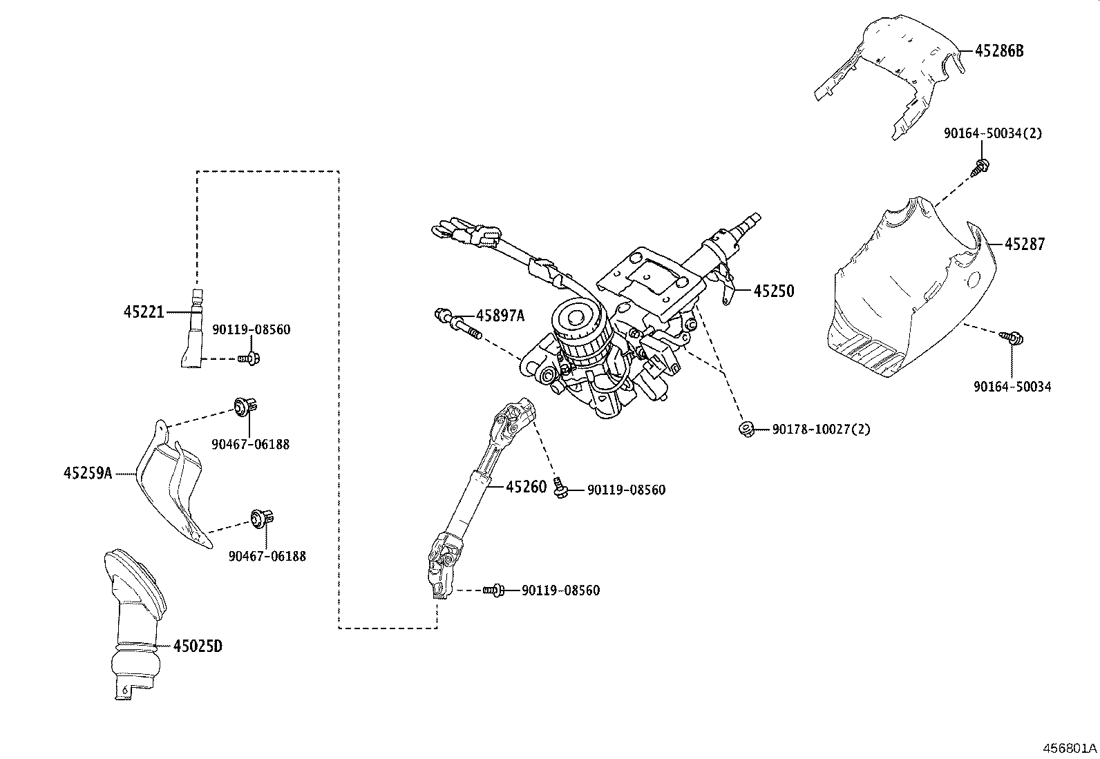 45025-12290 COVER SUB-ASSY, STEERING COLUMN HOLE, NO.1 product image