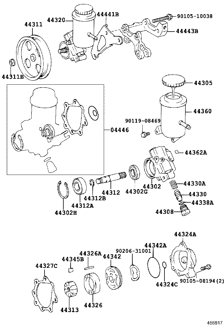 44306-30230 RESERVOIR ASSY, VANE PUMP OIL product image