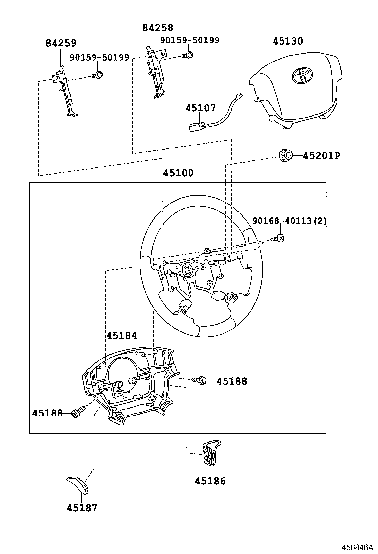 45186-60040-E2 COVER, STEERING WHEEL, LOWER NO.2 product image