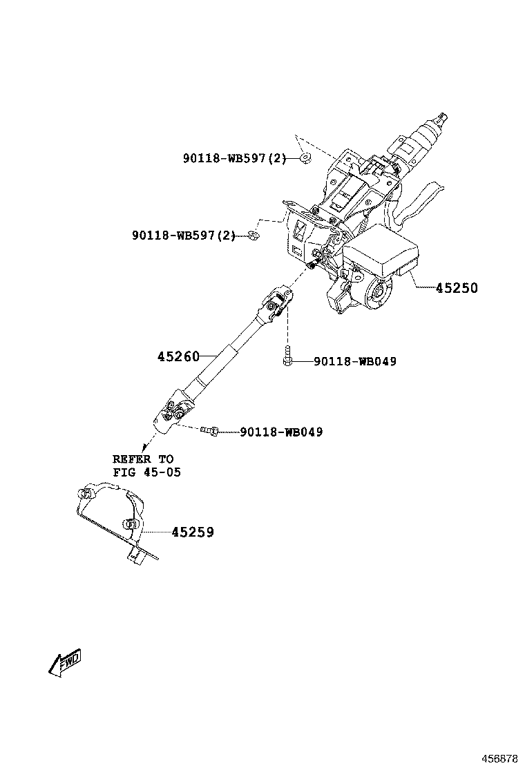 45286-WB002 COVER, STEERING COLUMN product image