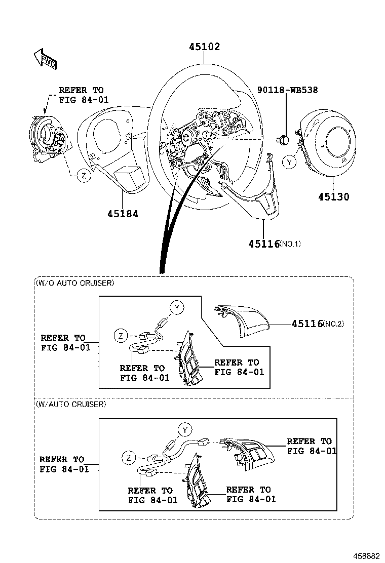 45116-WB004 ORNAMENT, STEERING WHEEL, NO.1 product image