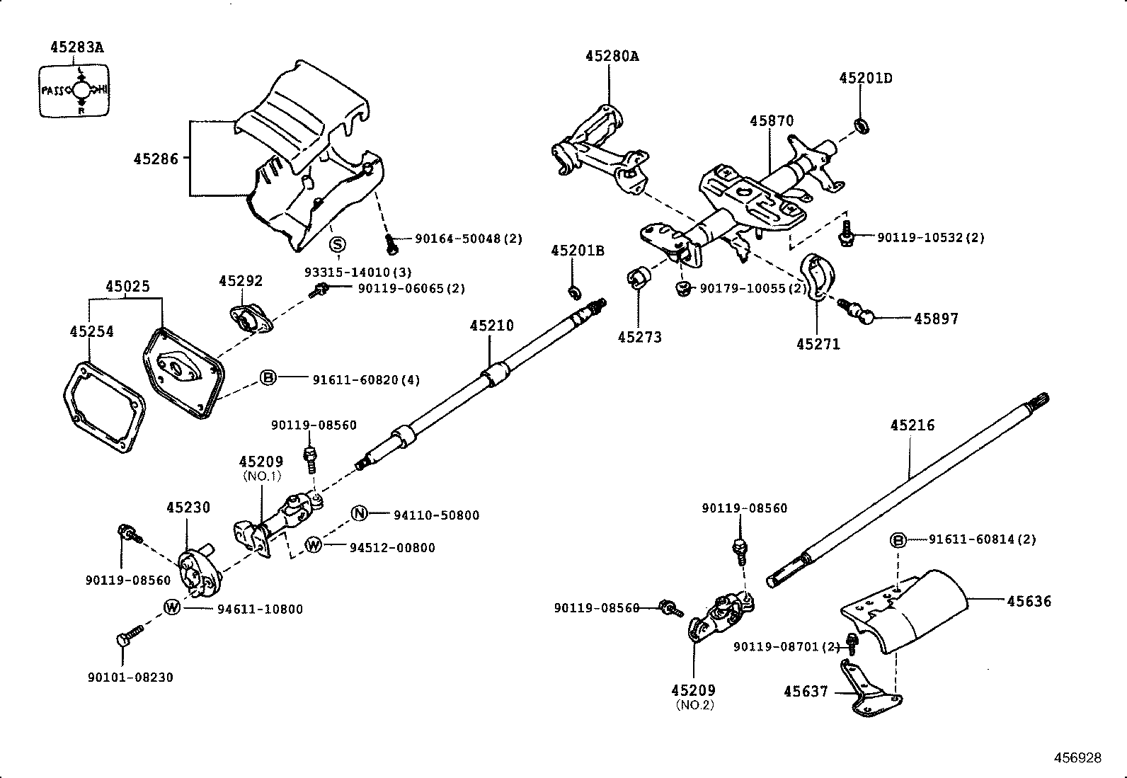 45280-60300 BRACKET ASSY, STEERING COLUMN, UPPER product image