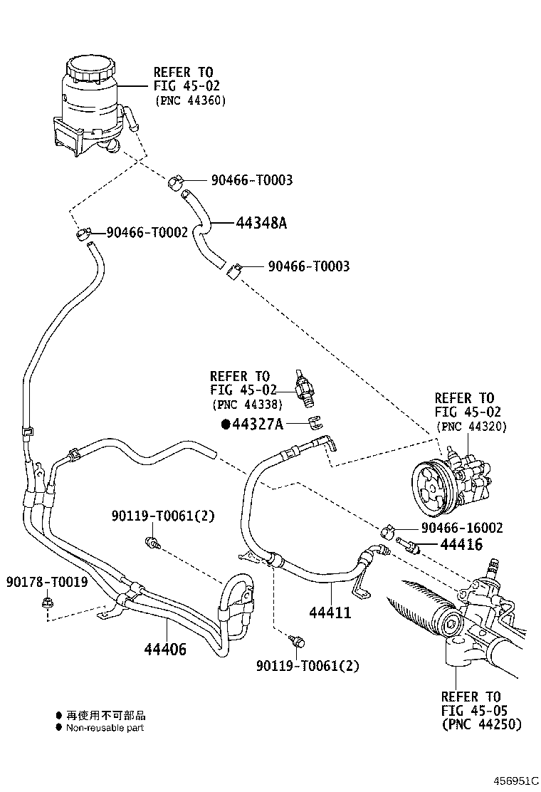44348-0K080 HOSE, OIL RESERVOIR TO PUMP, NO.1 product image