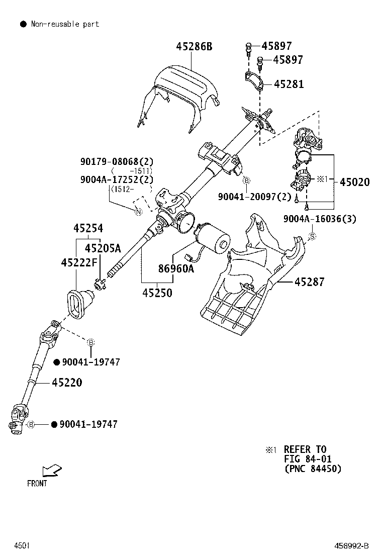 45286-BZ080-B0 COVER, STEERING COLUMN, UPR product image