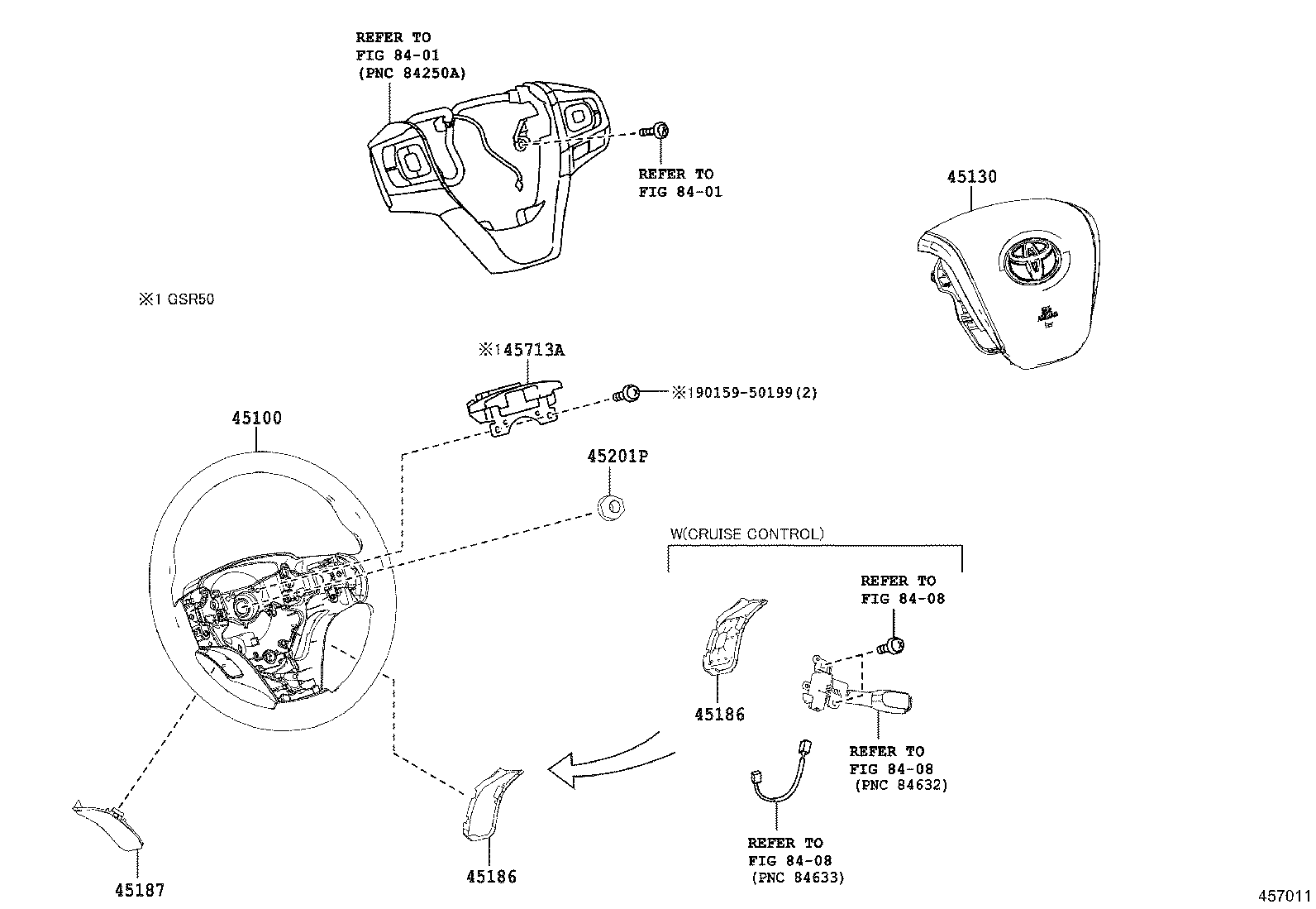 84258-28030 COVER, STEERING PAD, RH product image