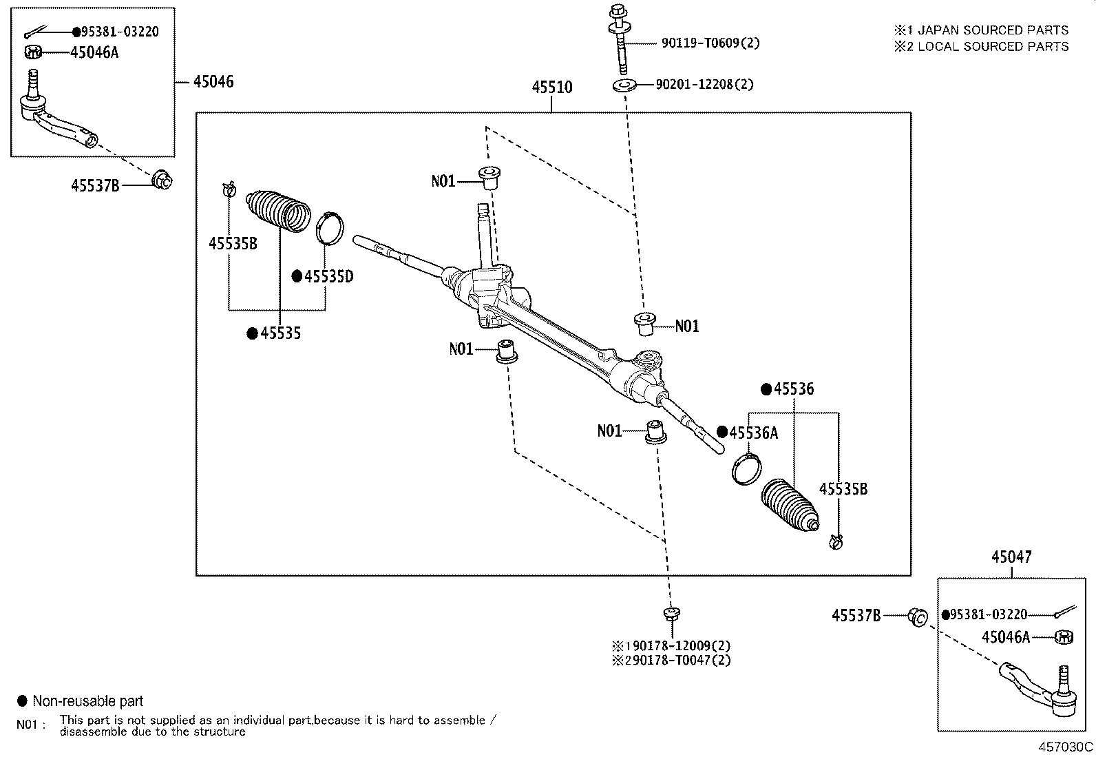 45510-0D440 GEAR ASSY, STEERING product image