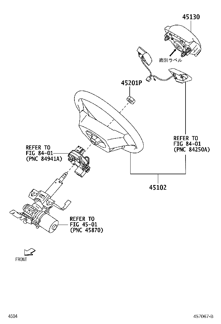 45102-B2B10-B0 WHEEL SUB-ASSY, STEERING product image