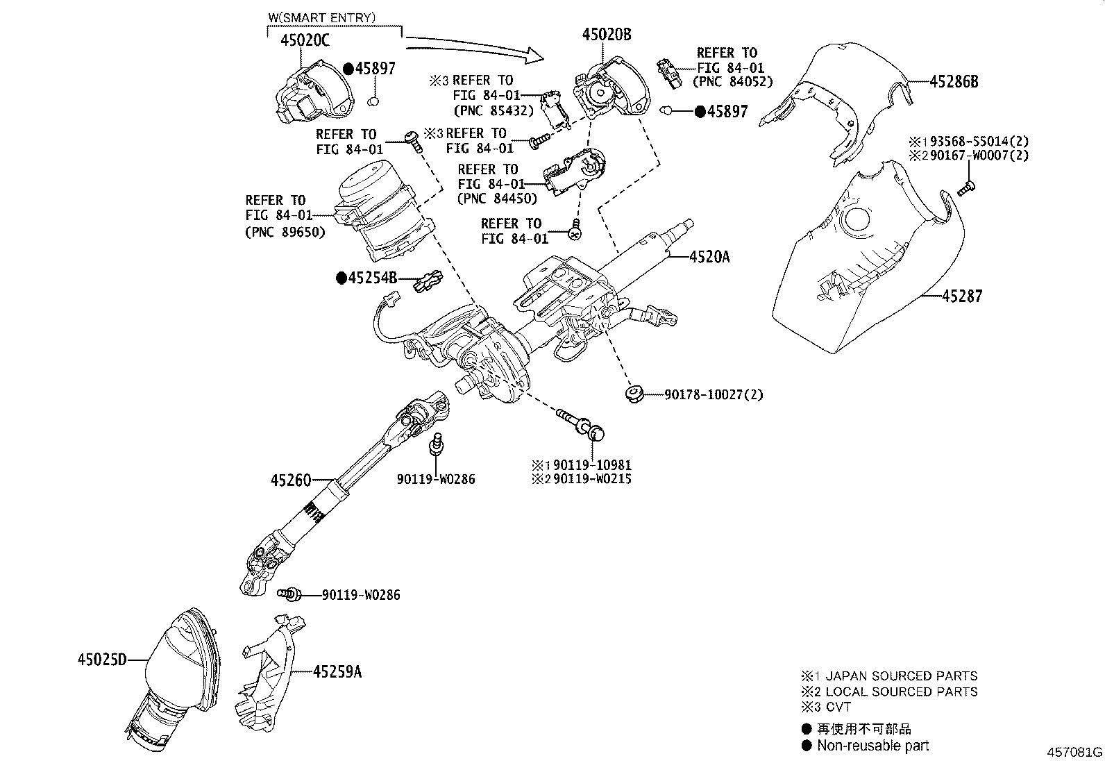Toyota 45025-F4010 COVER SUB-ASSY, STEERING COLUMN HOLE, NO.1