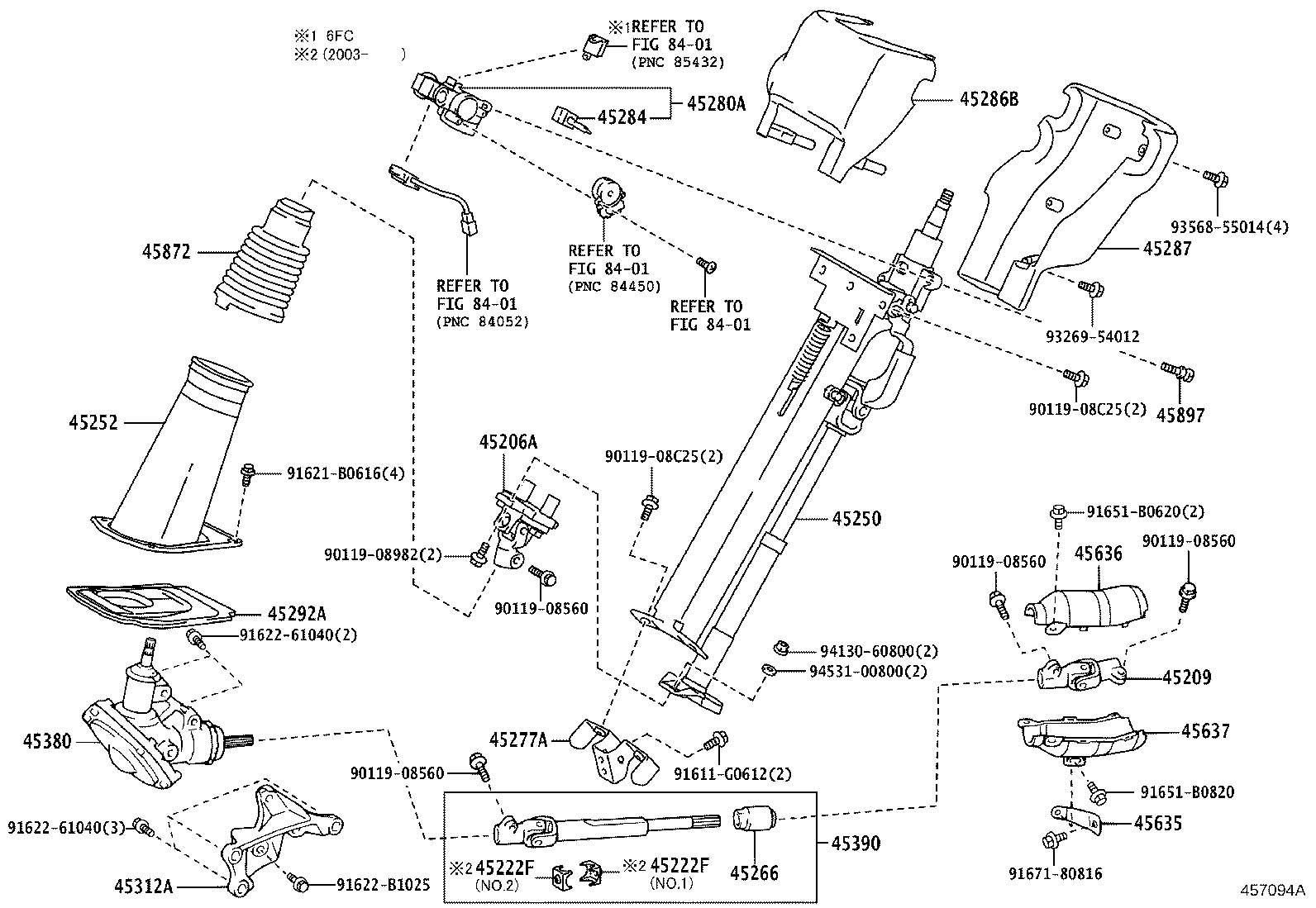45250-25680 COLUMN ASSY, STEERING product image