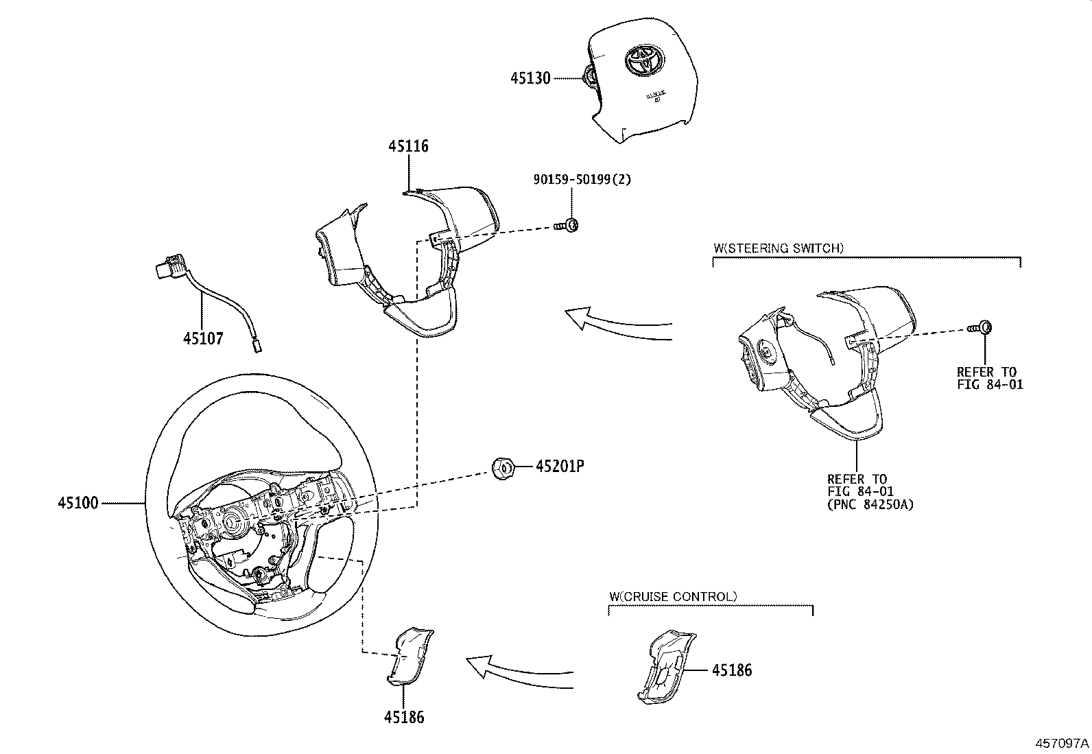 45100-0D710-C0 WHEEL ASSY, STEERING product image