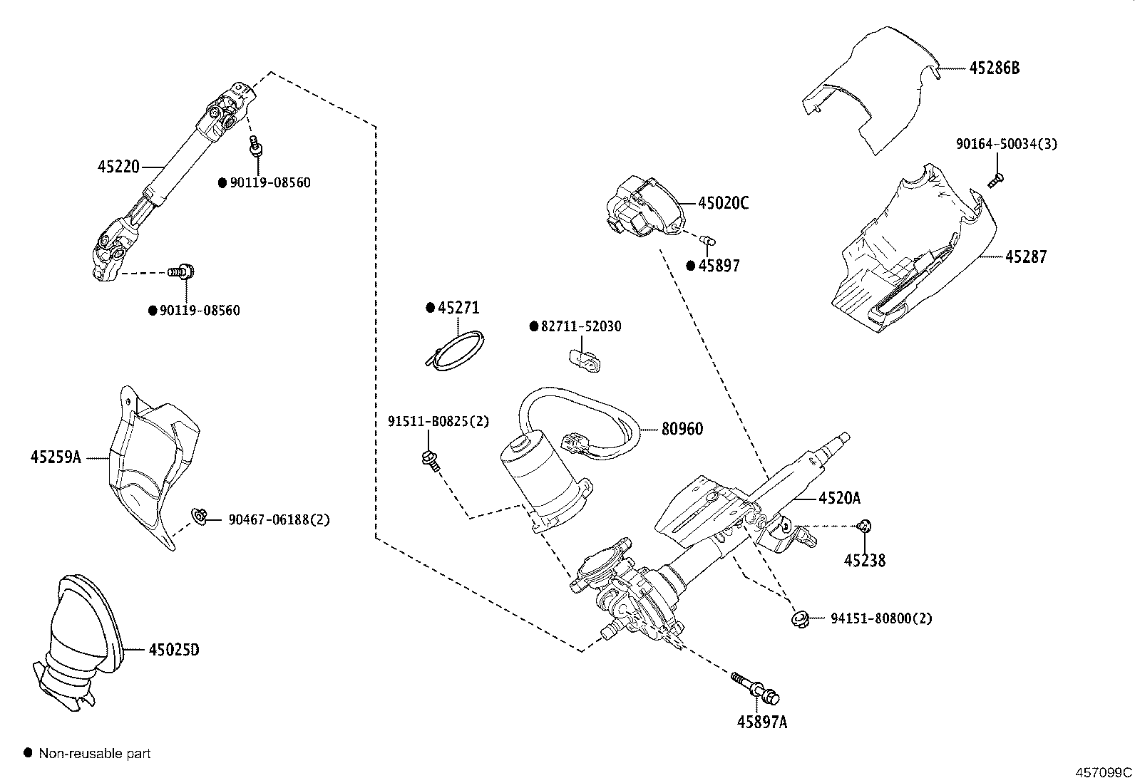 45220-0D040 SHAFT ASSY, STEERING INTERMEDIATE product image