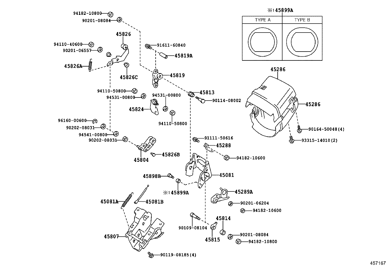 45280-28090 BRACKET, STEERING COLUMN, UPPER product image