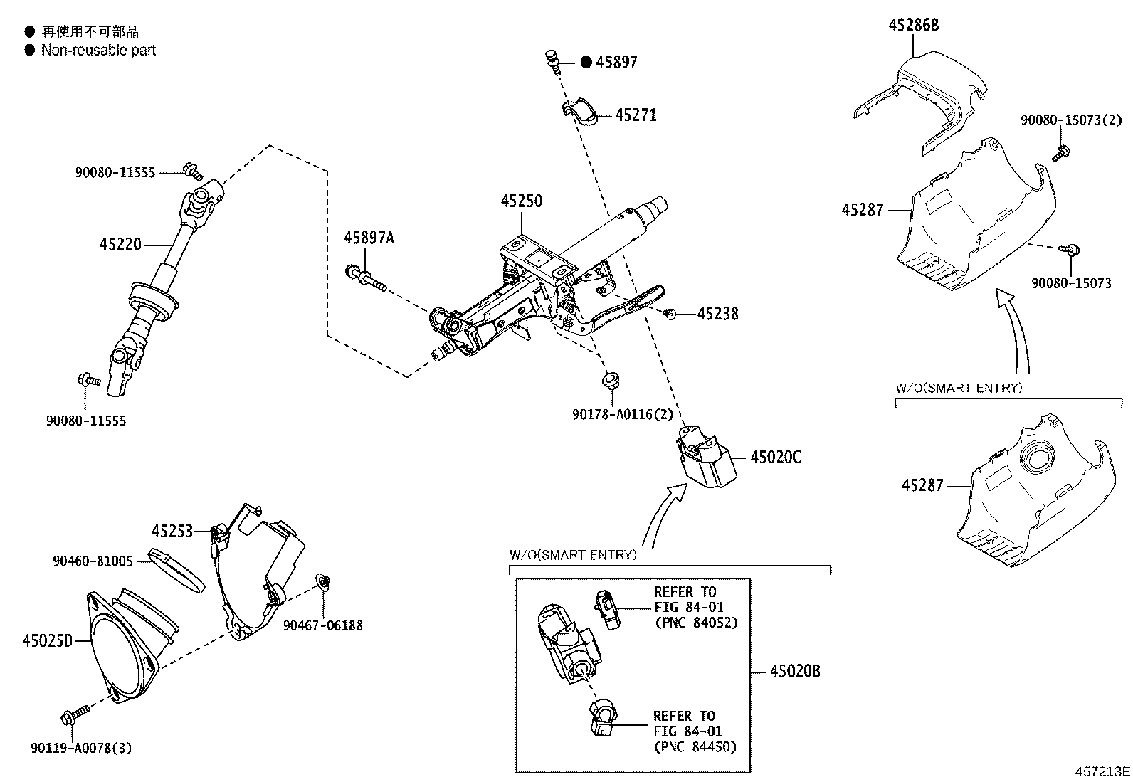 Toyota 45025-06200 COVER SUB-ASSY, STEERING COLUMN HOLE, NO.1