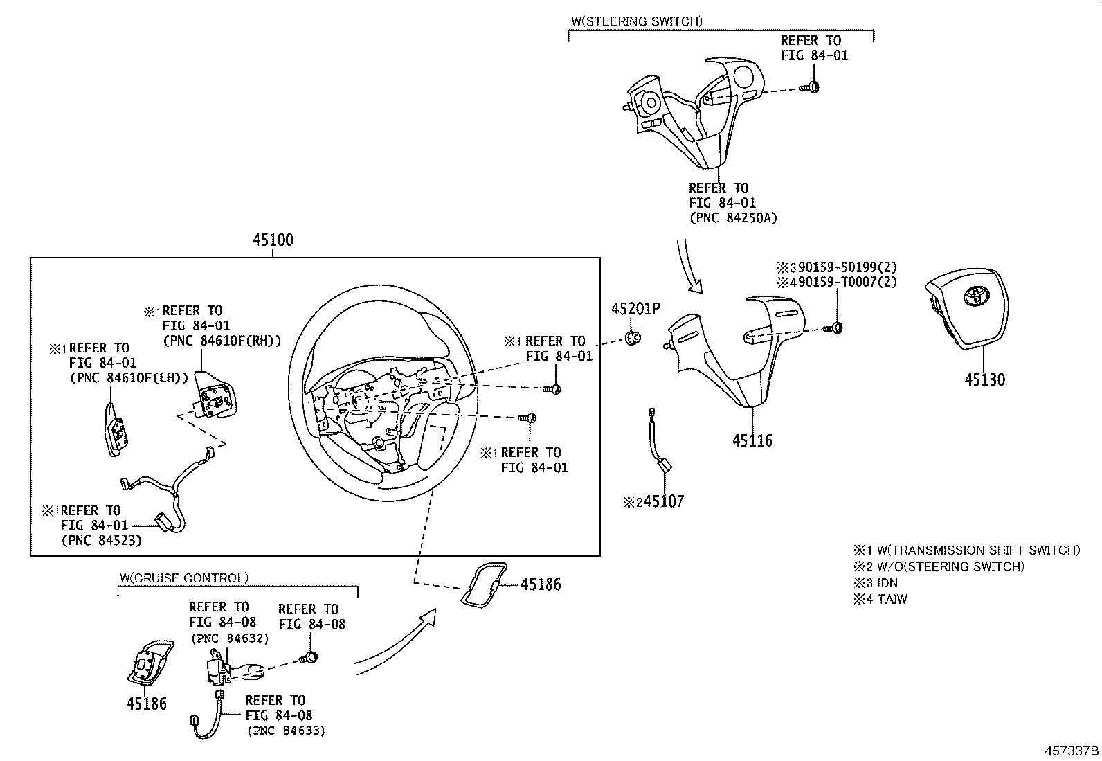 45107-0D010 WIRE SUB-ASSY, HORN BUTTON product image