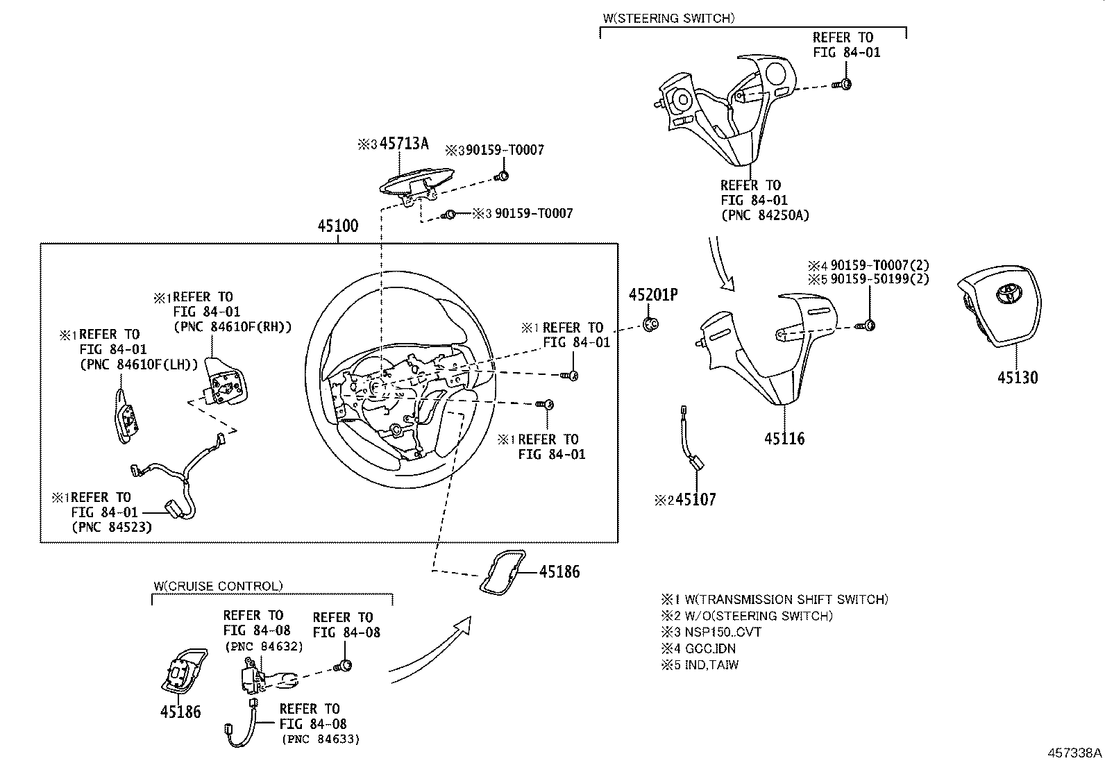 45100-0D820-C2 WHEEL ASSY, STEERING product image