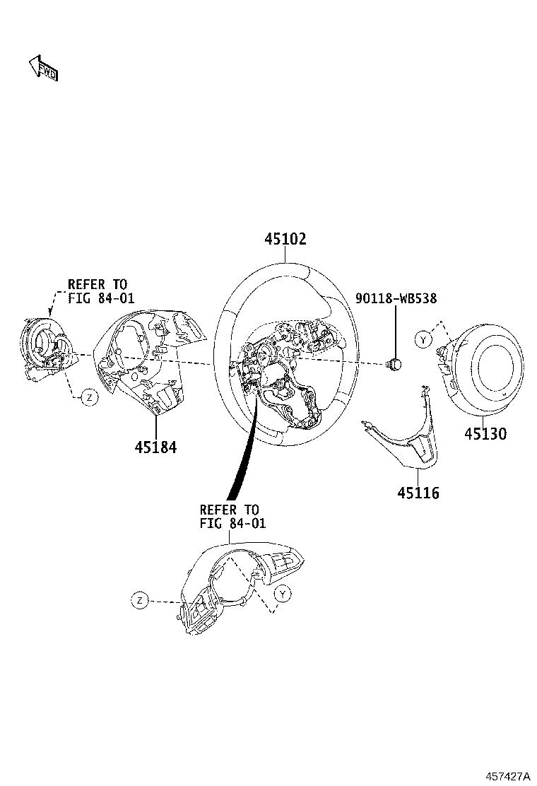 45116-WB004 ORNAMENT, STEERING WHEEL, NO.1 product image