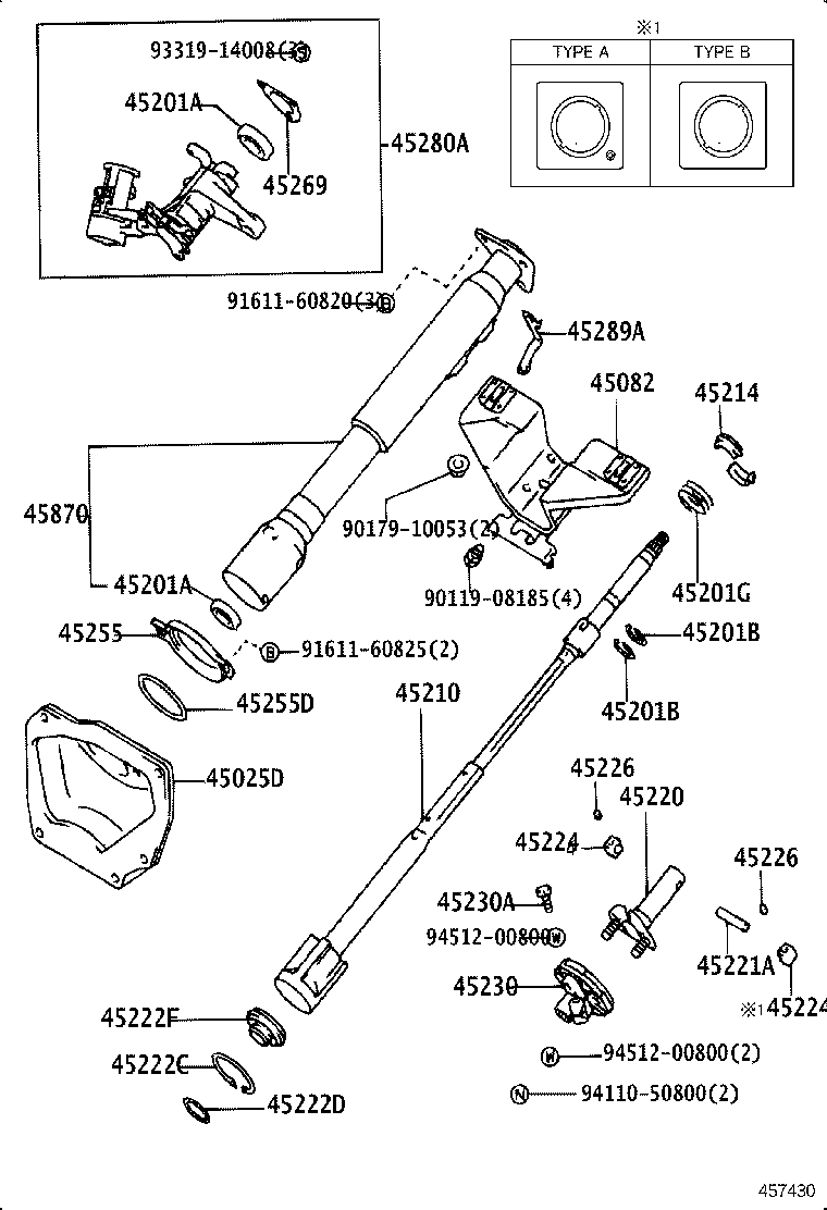 45280-30580 BRACKET ASSY, STEERING COLUMN, UPPER product image