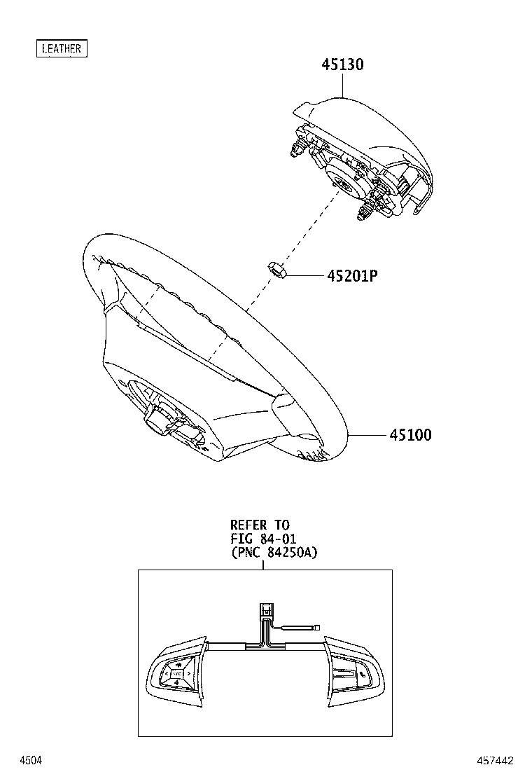 45116-BZ140-B0 ORNAMENT, STEERING WHEEL, NO.1 product image