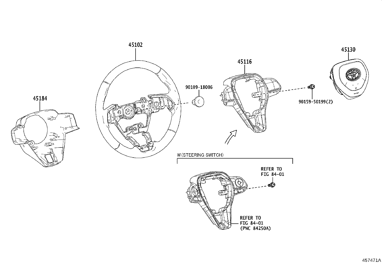 45116-02210 ORNAMENT, STEERING WHEEL, NO.1 product image