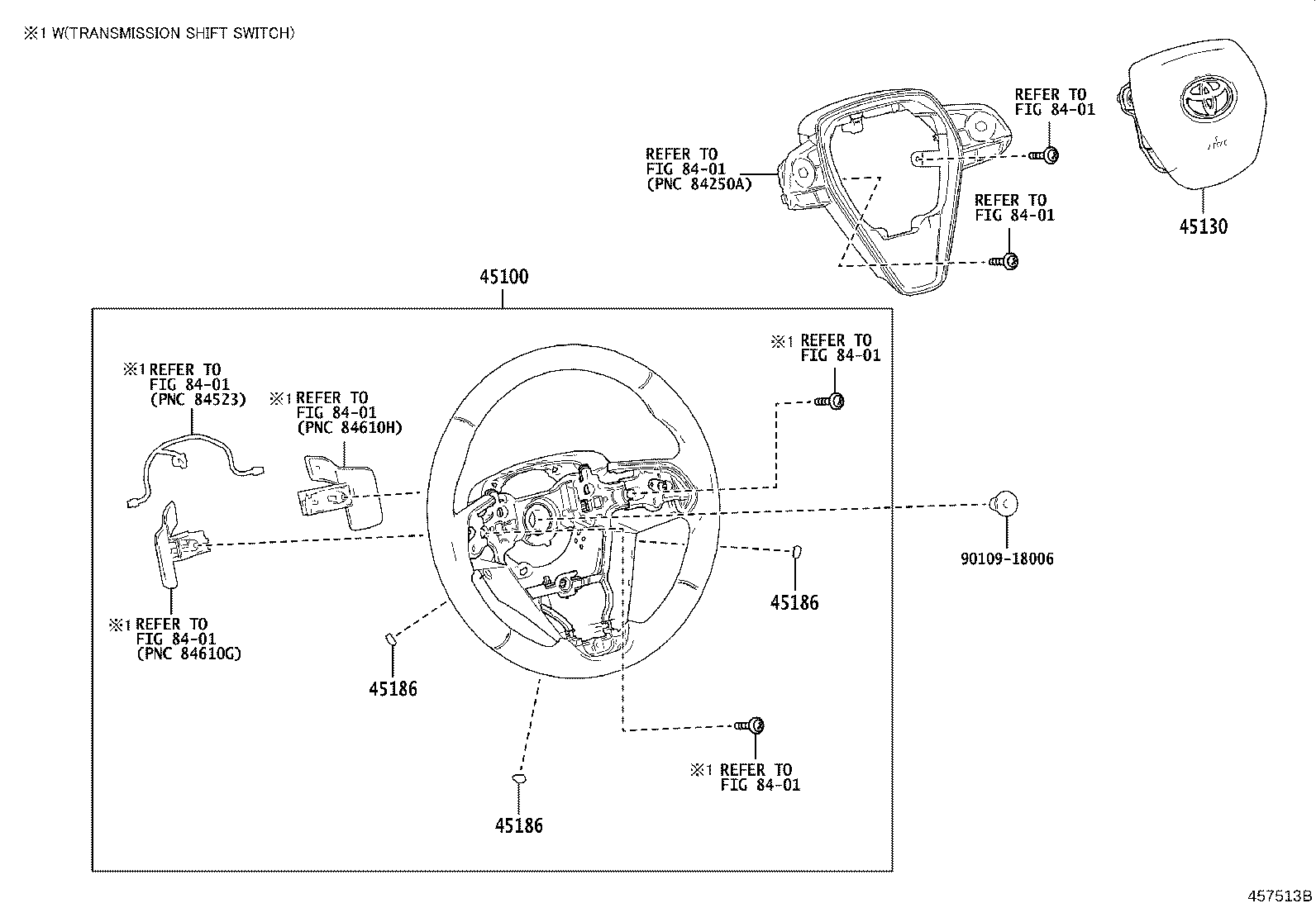 45184-07100 COVER, STEERING WHEEL BOSS, LOWER product image