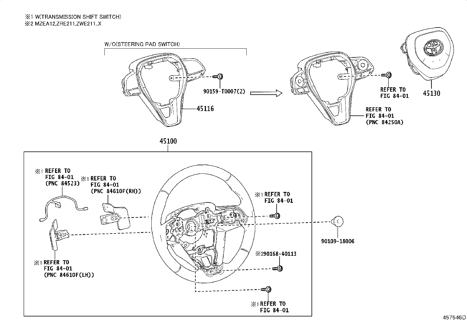 45116-02220 ORNAMENT, STEERING WHEEL, NO.1 product image