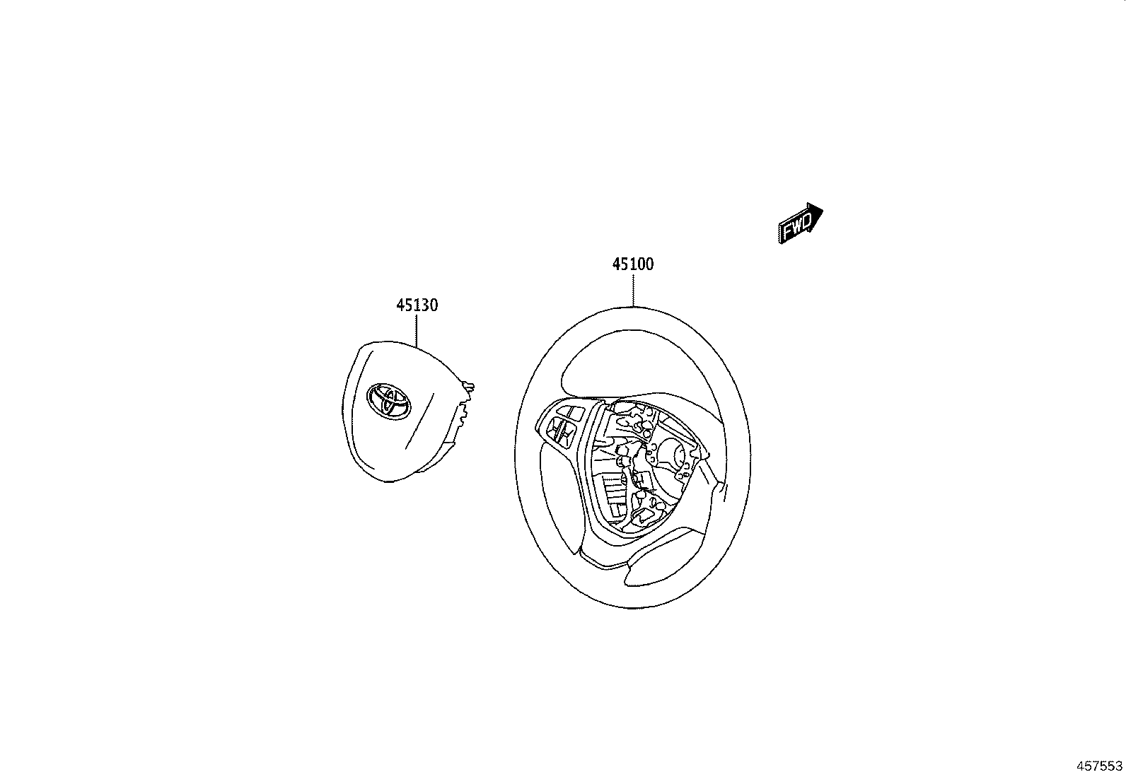 90118-WC080 NUT, STEERING WHEEL SET product image