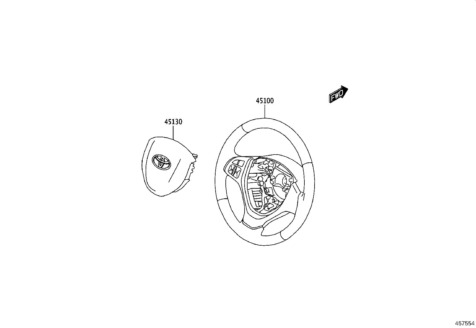 90118-WC080 NUT, STEERING WHEEL SET product image