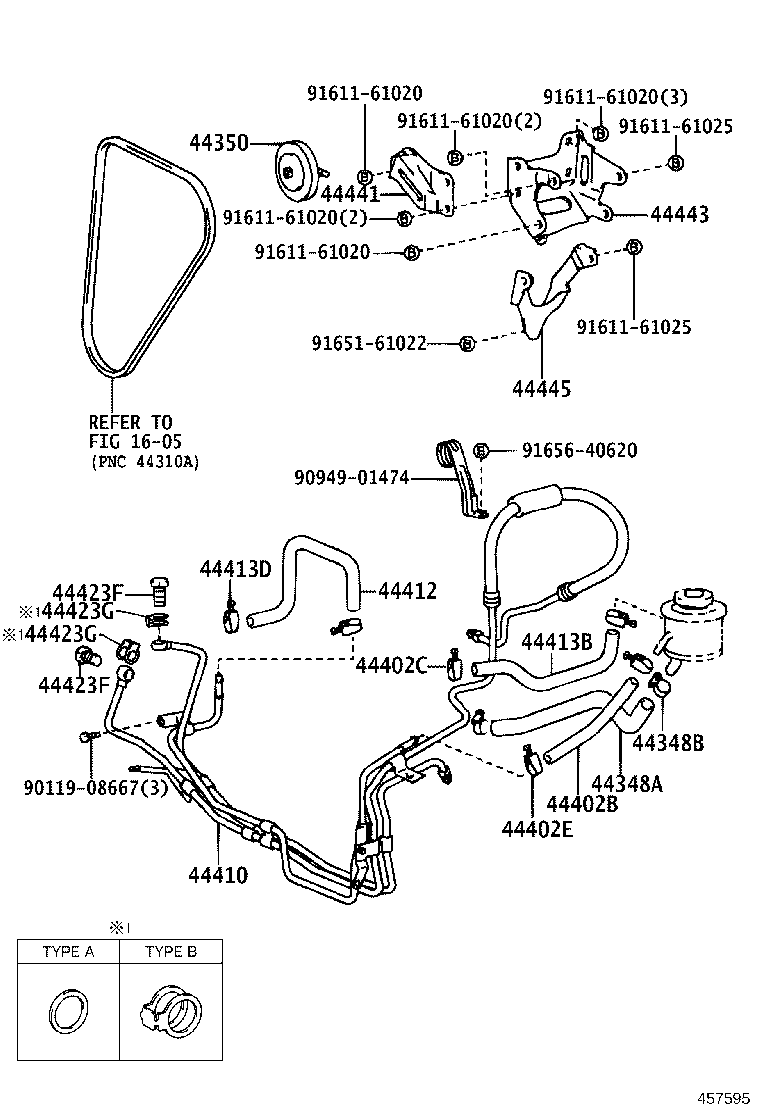 44348-35100 HOSE, OIL RESERVOIR TO PUMP, NO.1 product image