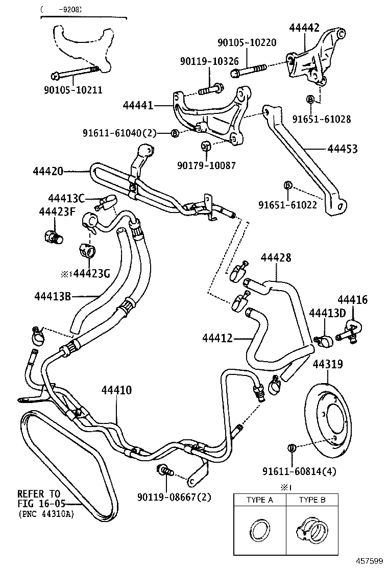 44348-35160 HOSE, OIL RESERVOIR TO PUMP, NO.1 product image