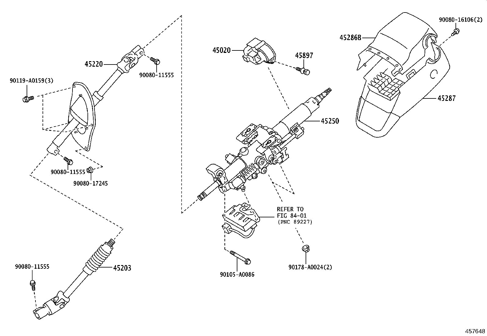 45203-0C010 SHAFT SUB-ASSY, STEERING INTERMEDIATE, NO.2 product image