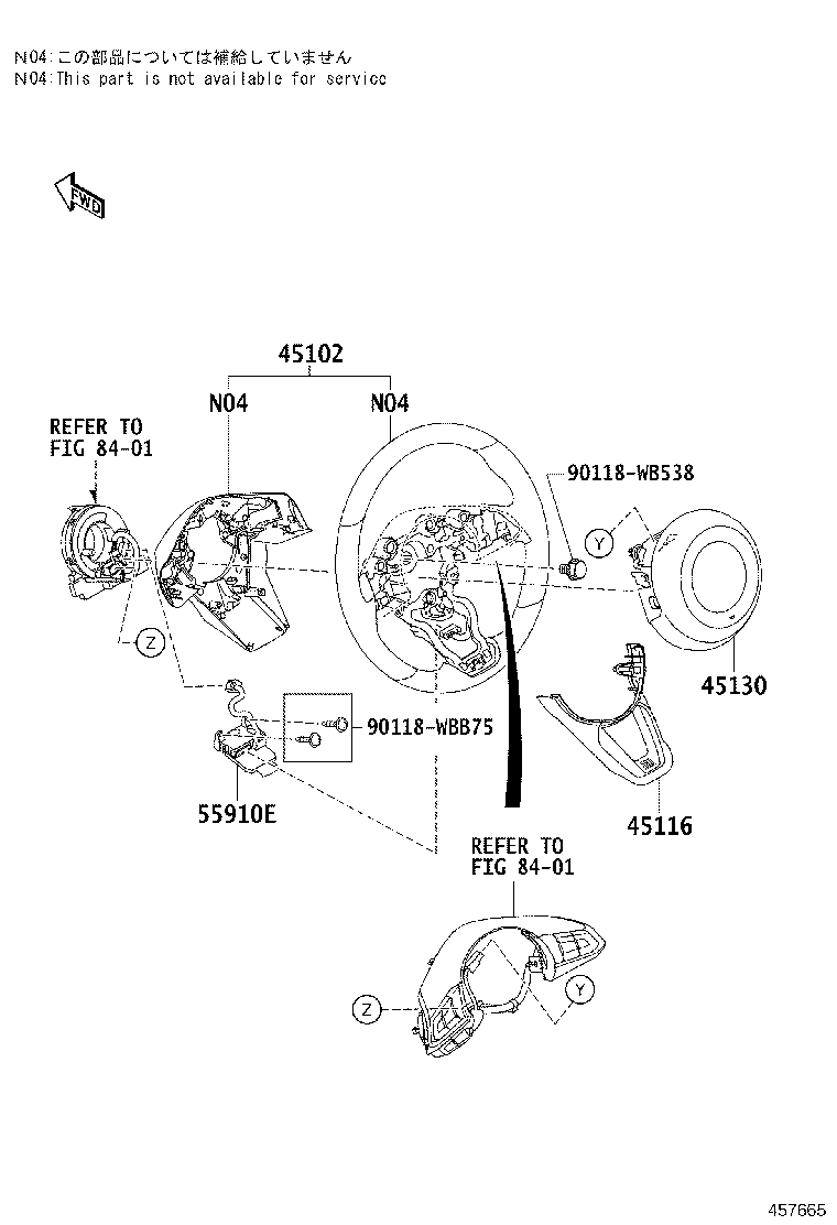 45116-WB004 ORNAMENT, STEERING WHEEL, NO.1 product image