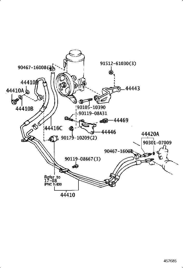 90447-18045 HOSE(FOR RETURN TUBE TO RESERVIOR) product image