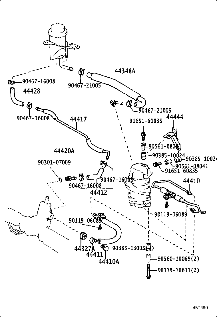 44444-17010 STAY, PUMP, REAR product image