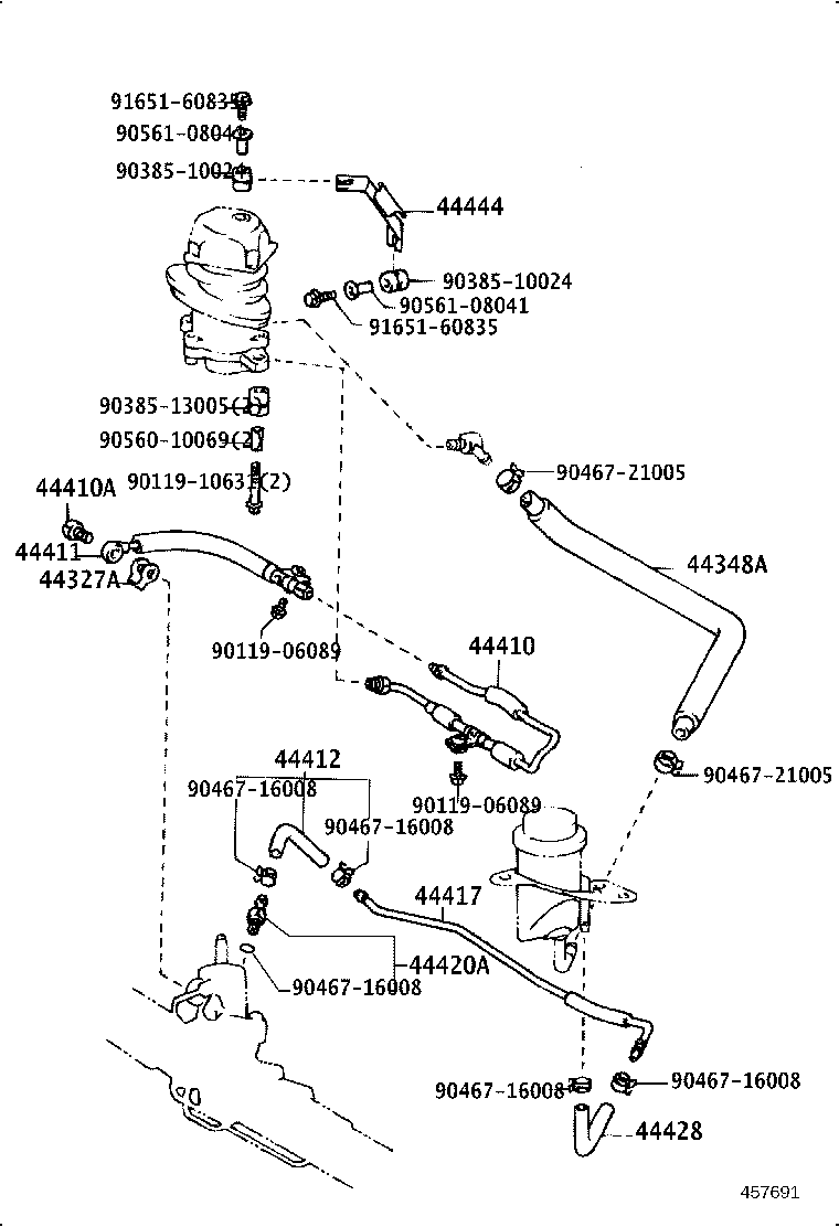 44444-17010 STAY, PUMP, REAR product image