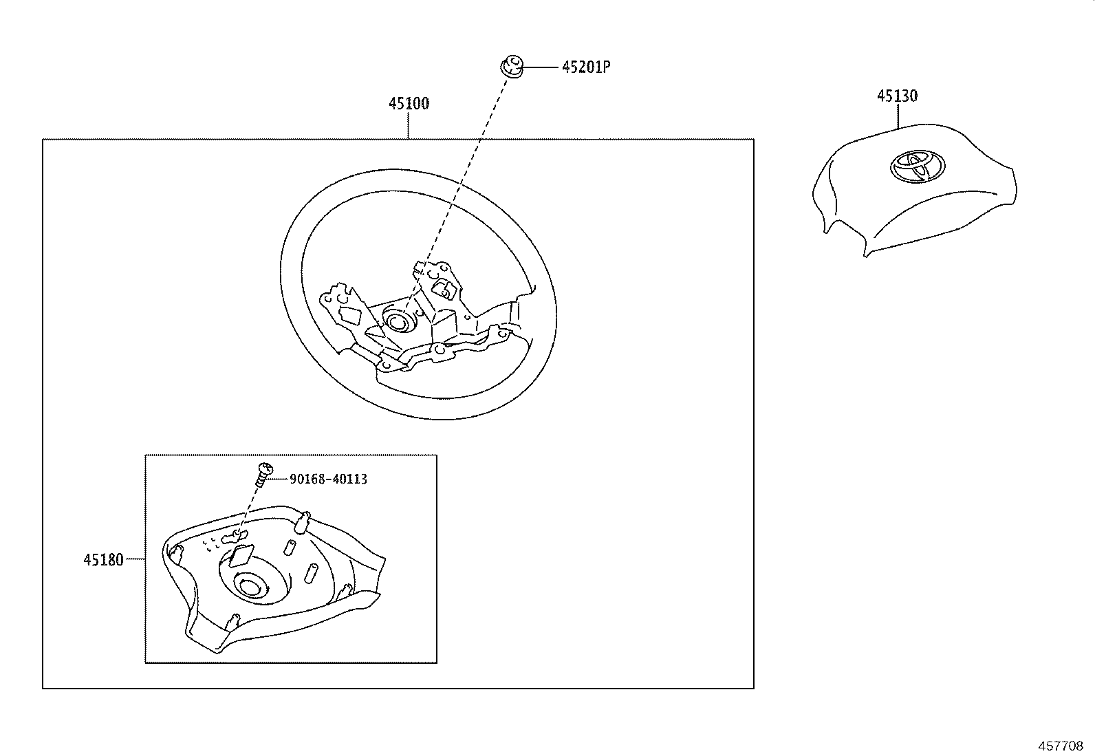 45180-37050-E0 COVER SUB-ASSY, STEERING WHEEL product image