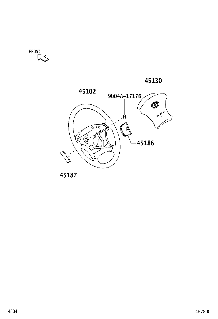 45102-BZ150-B0 WHEEL SUB-ASSY, STEERING product image