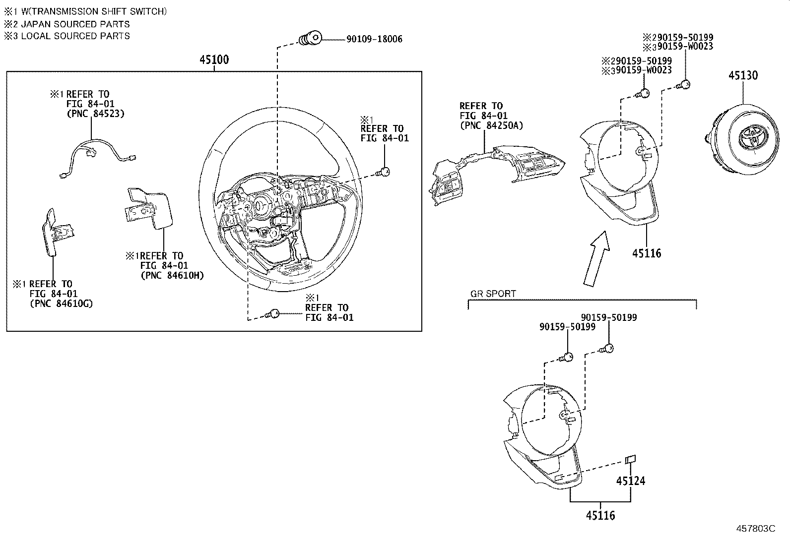 45124-0D010 ORNAMENT, STEERING WHEEL MARK product image