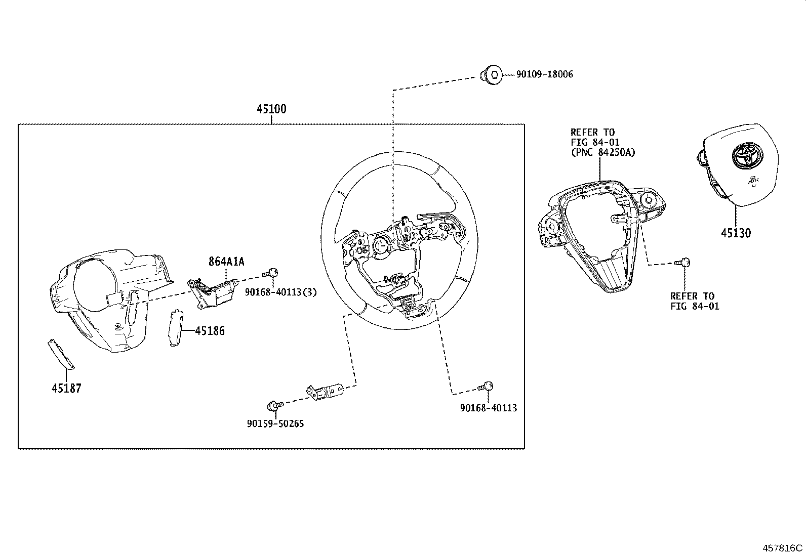 45130-48370-C0 BUTTON ASSY, HORN product image