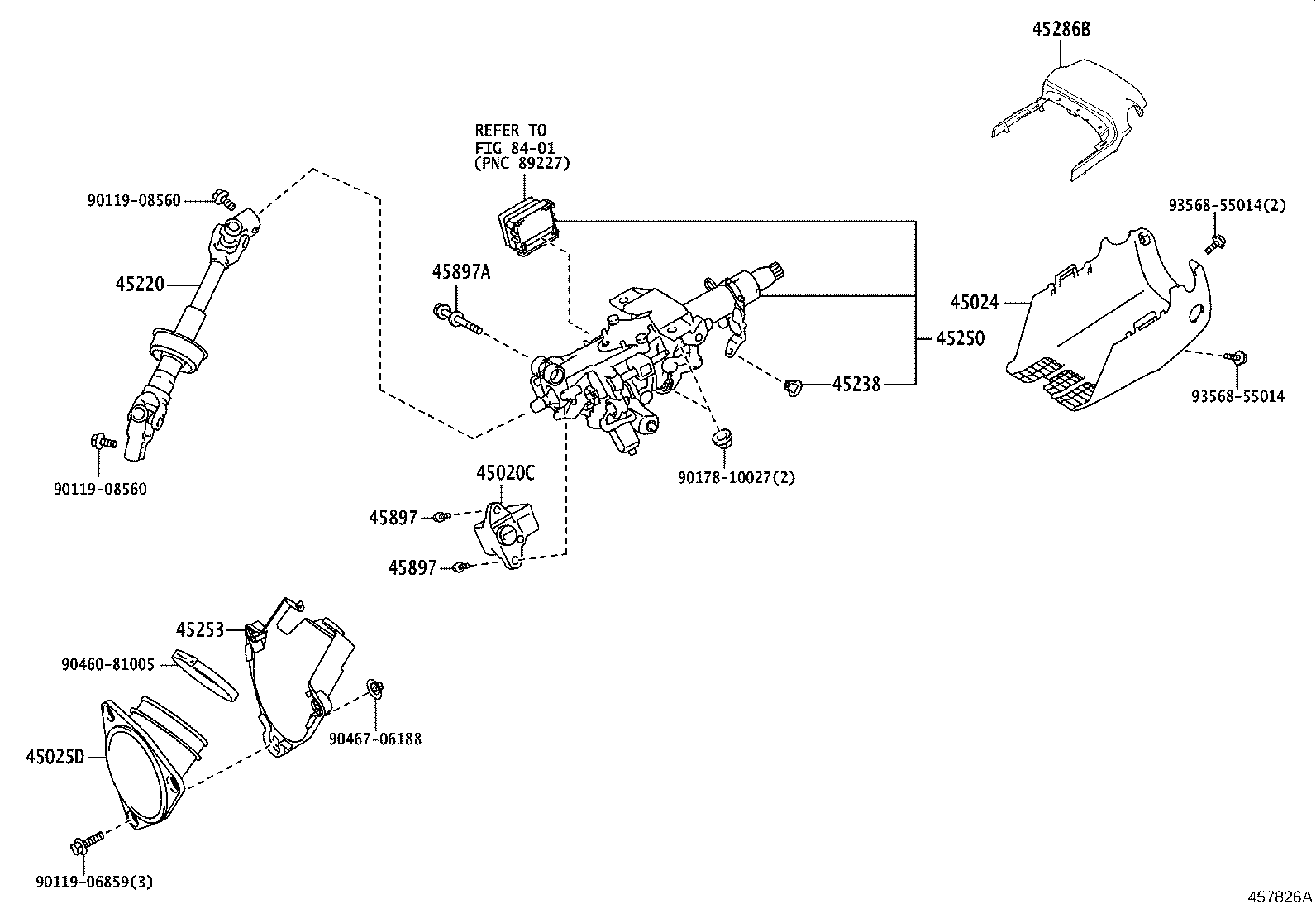 45280-33180 ACTUATOR OR UPPER BRACKET ASSY, STEERING LOCK product image