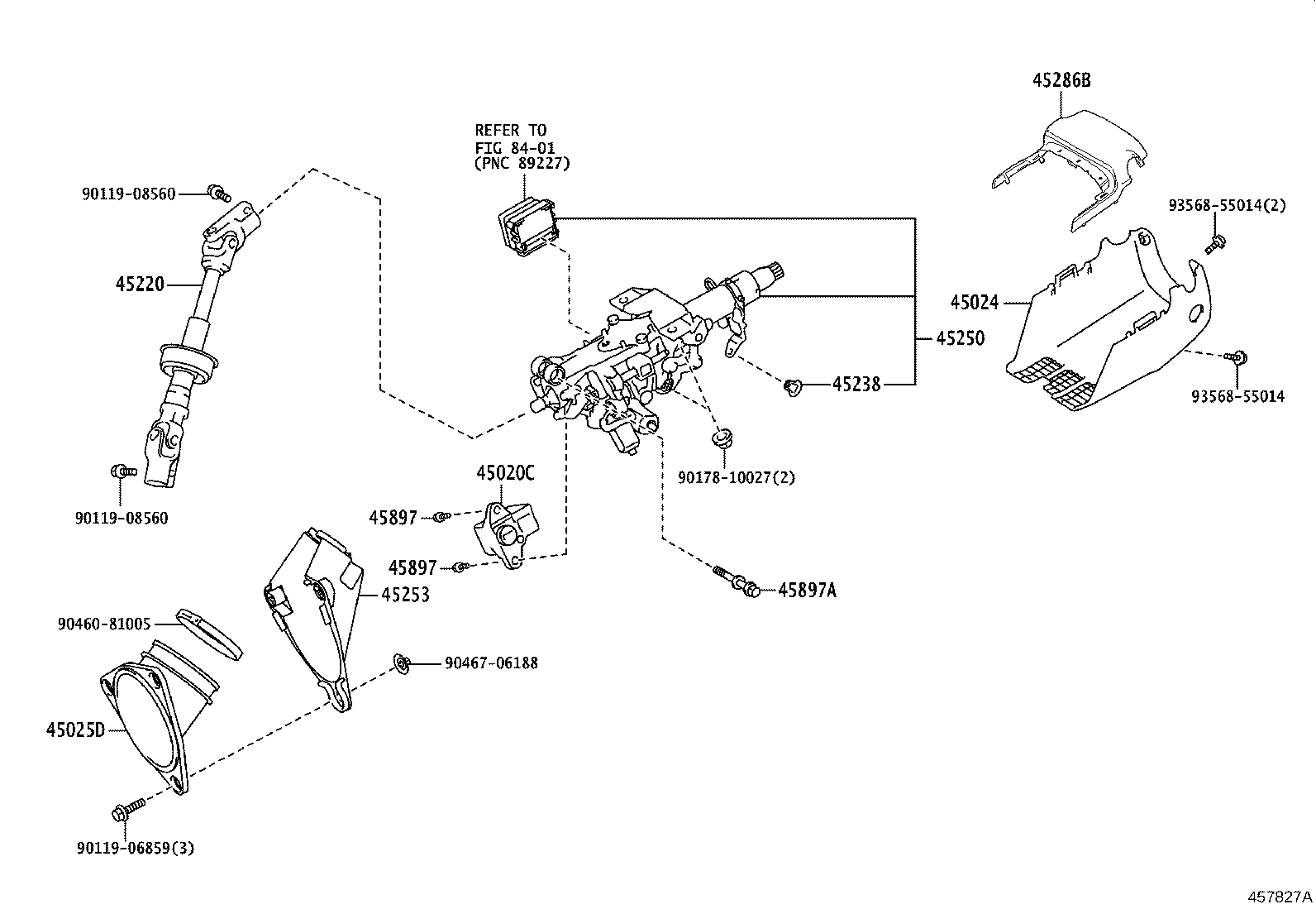 45280-33180 ACTUATOR OR UPPER BRACKET ASSY, STEERING LOCK product image