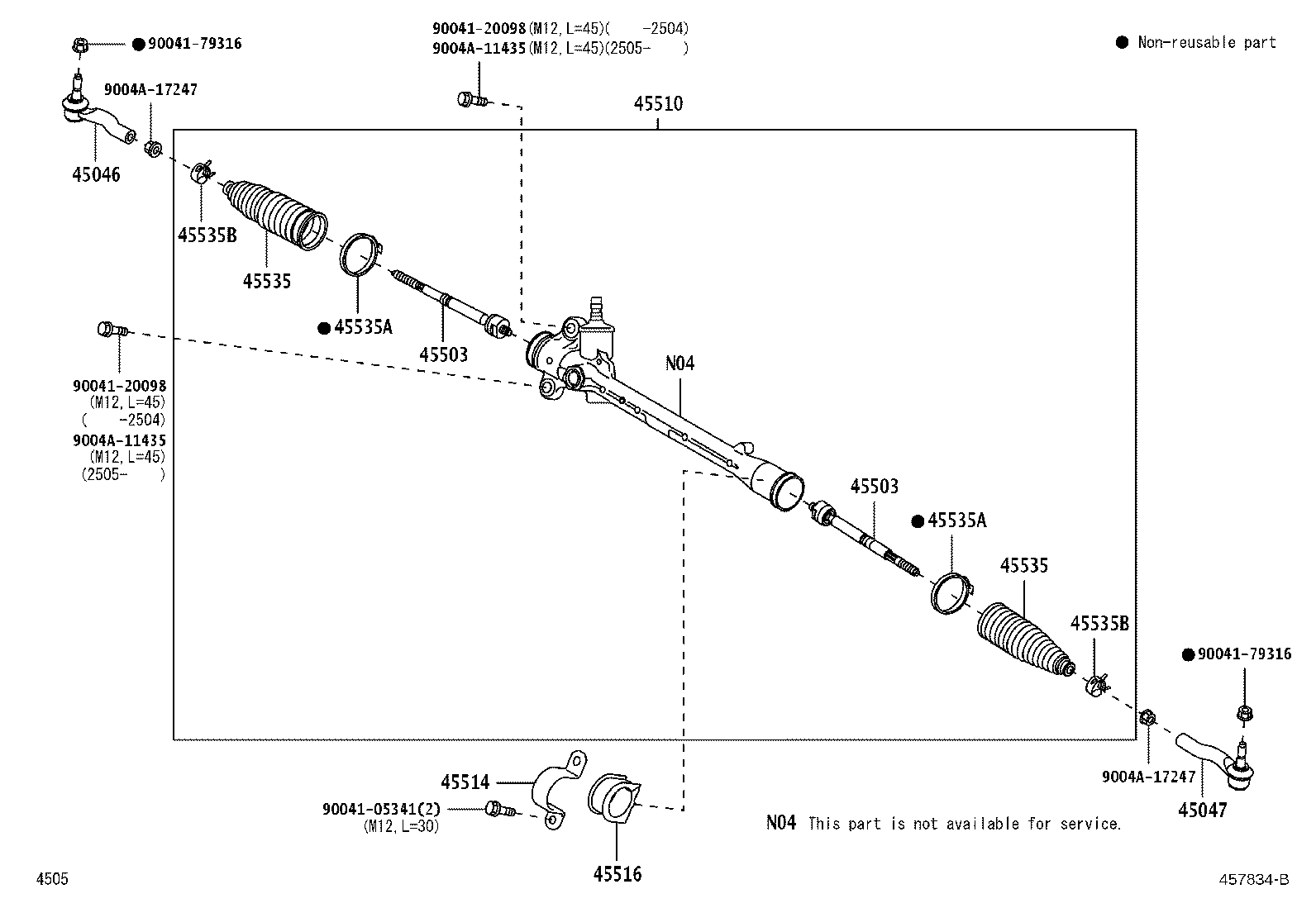 45503-BZ210 END SUB-ASSY, STEERING RACK product image
