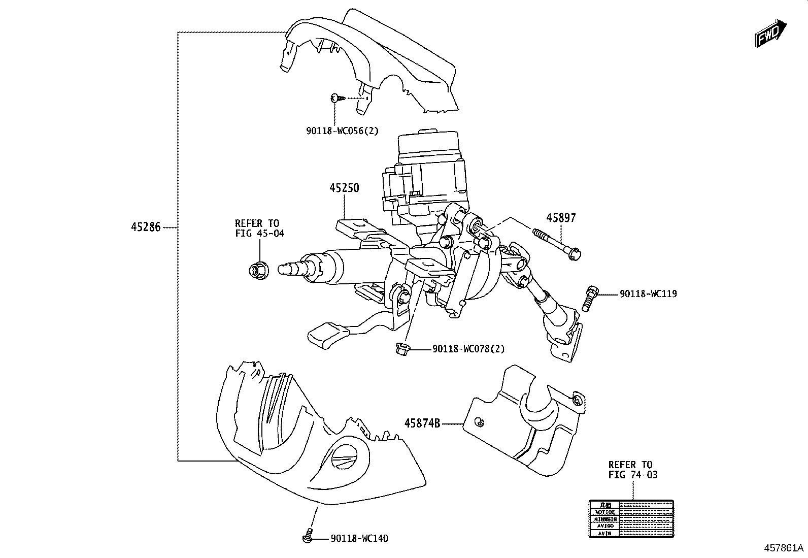 45268-WC002 COVER SUB-ASSY, STEERING COLUMN HOLE, NO.1 product image