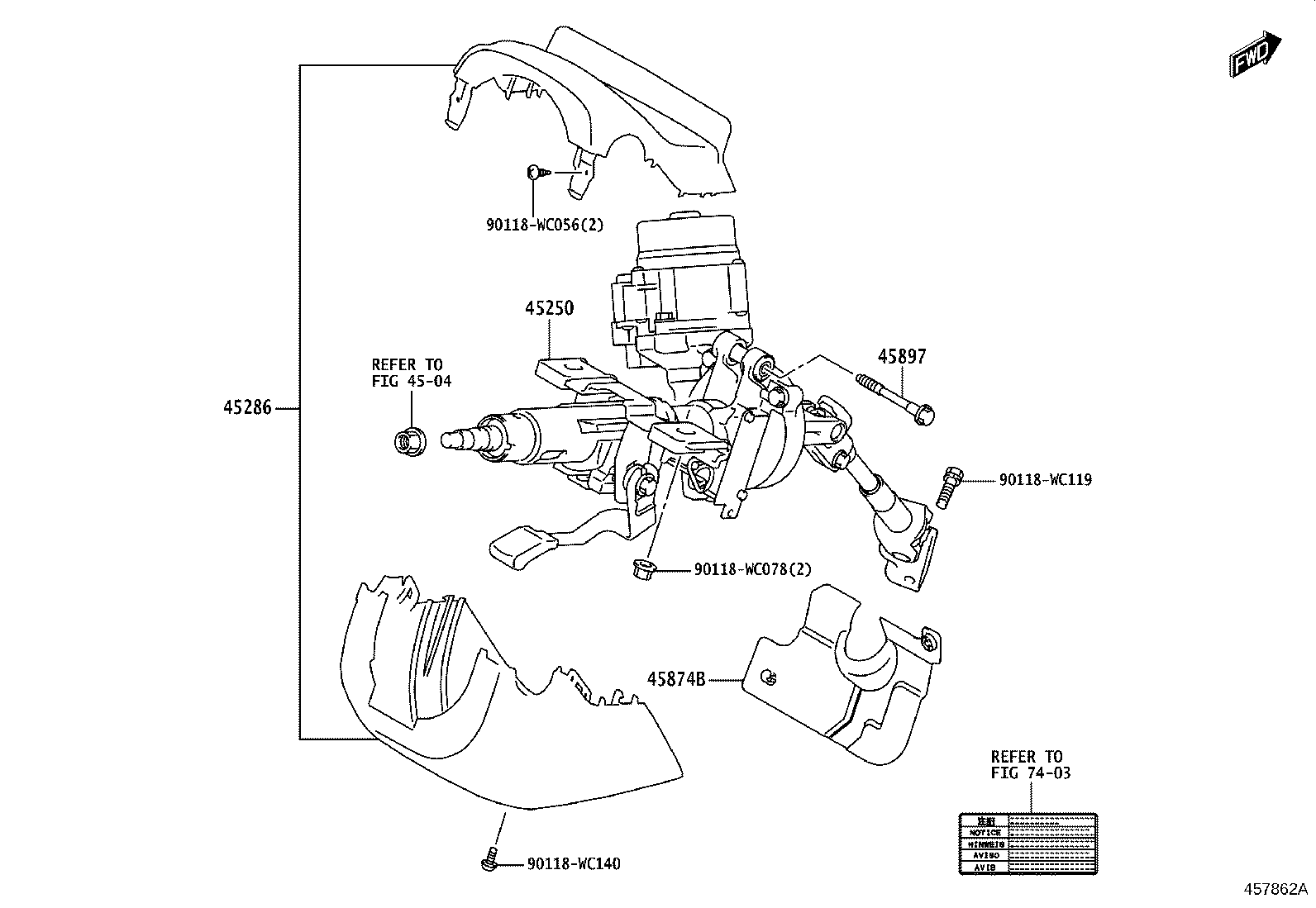 45268-WC002 COVER SUB-ASSY, STEERING COLUMN HOLE, NO.1 product image