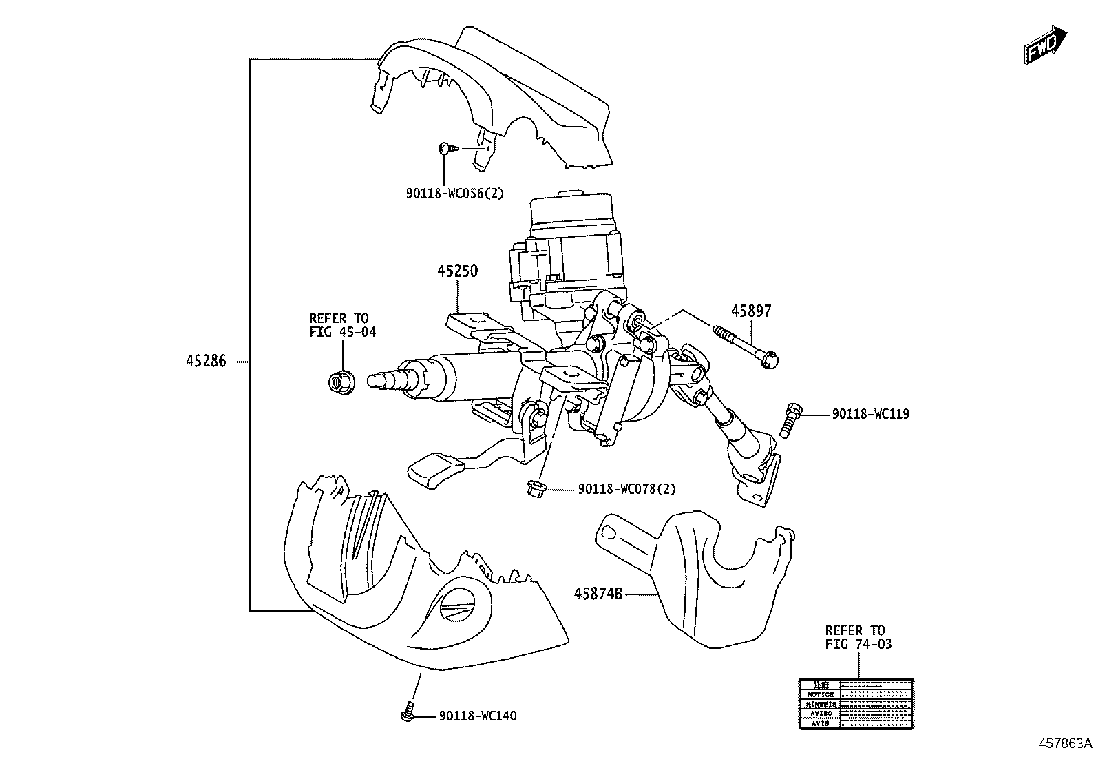 45268-WC002 COVER SUB-ASSY, STEERING COLUMN HOLE, NO.1 product image