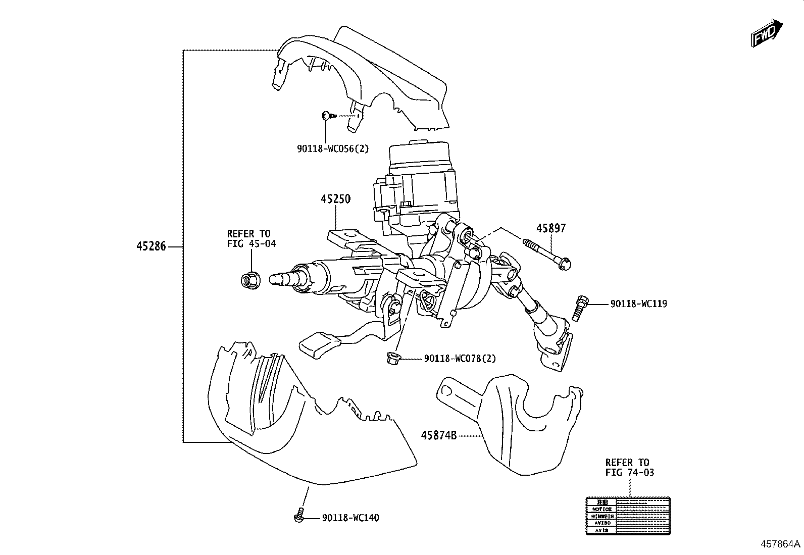 45268-WC002 COVER SUB-ASSY, STEERING COLUMN HOLE, NO.1 product image
