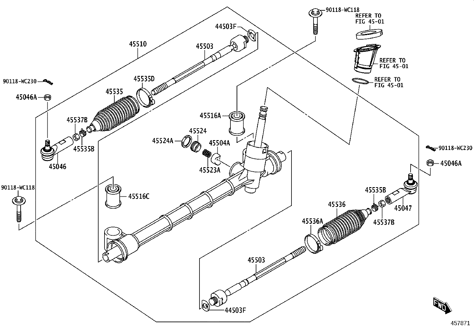 45510-WC009 GEAR ASSY, STEERING product image