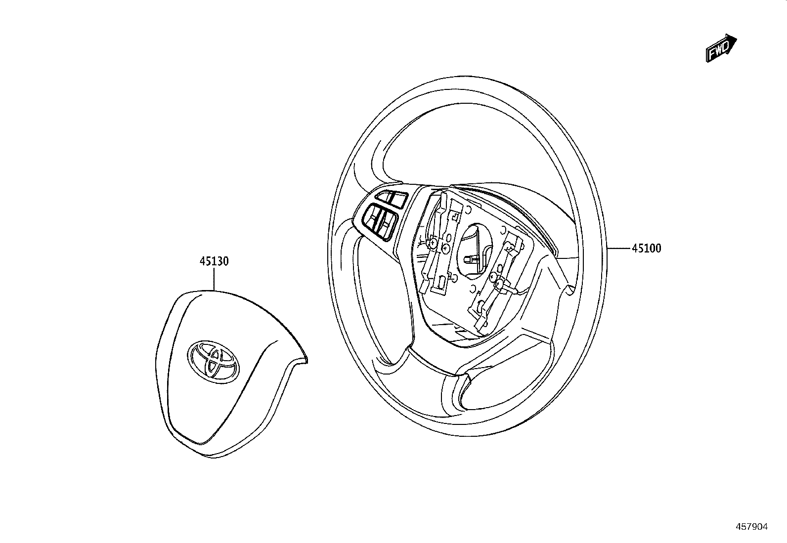 45130-WC003 BUTTON ASSY, HORN product image