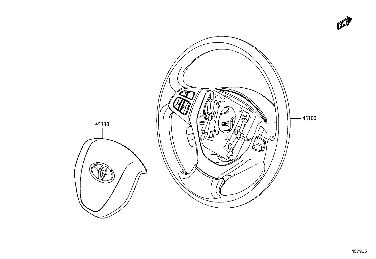 45130-WC003 BUTTON ASSY, HORN product image