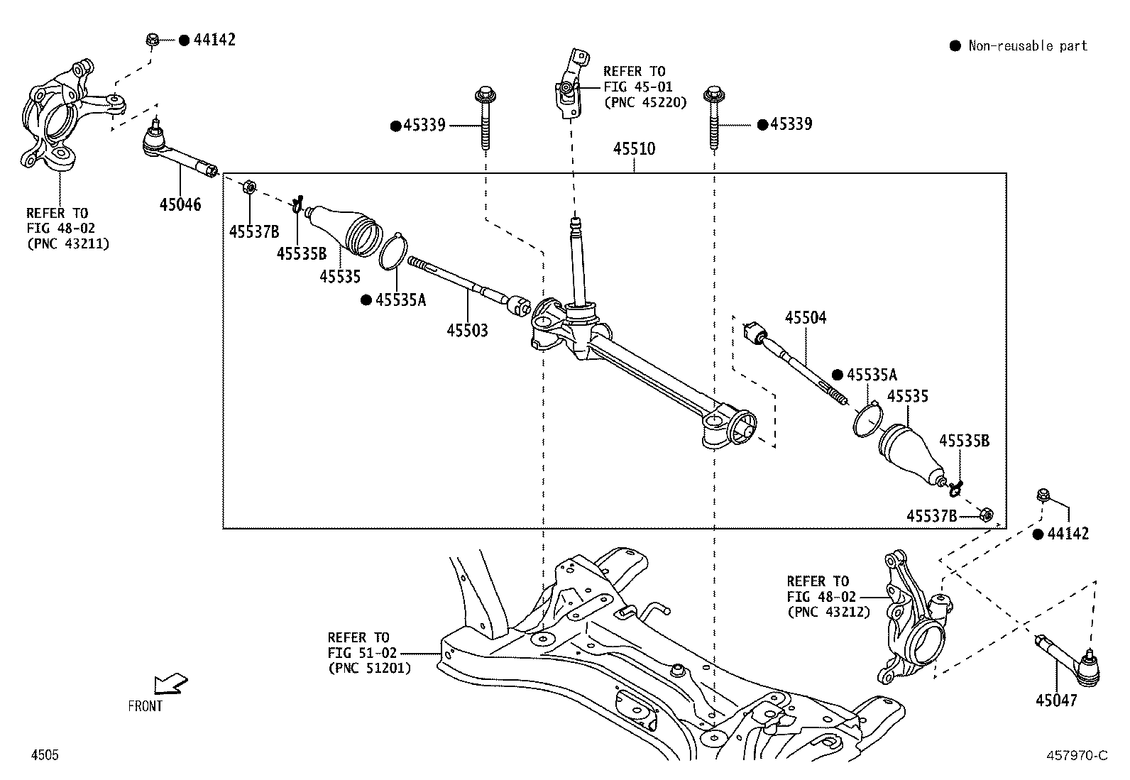 Toyota 45046-BZ250 END SUB-ASSY, TIE ROD, RH